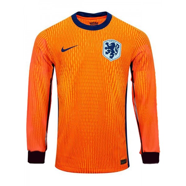 Nethland maglia a maniche lunghe per la casa uniforme da calcio prima maglia da calcio da uomo top maglia sportiva 2024 Euro Cup